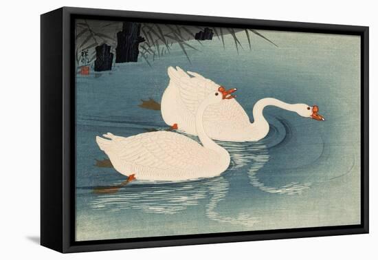 Two Swimming Geese-Koson Ohara-Framed Premier Image Canvas