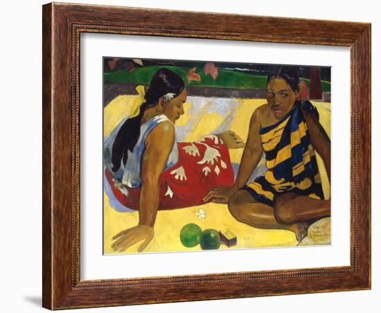 Two Tahiti Women-Paul Gauguin-Framed Giclee Print