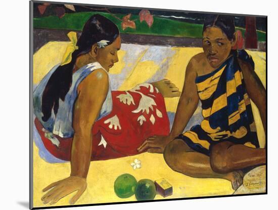 Two Tahiti Women-Paul Gauguin-Mounted Giclee Print