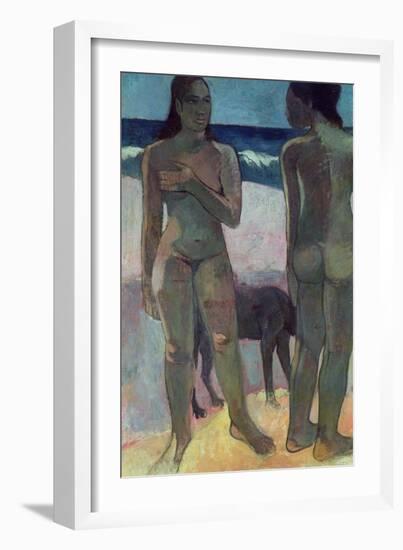 Two Tahitian Women on the Beach, 1891-Paul Gauguin-Framed Giclee Print