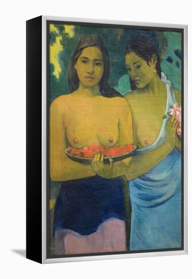 Two Tahitian Women-Paul Gauguin-Framed Stretched Canvas