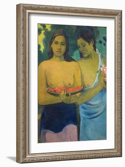 Two Tahitian Women-Paul Gauguin-Framed Art Print