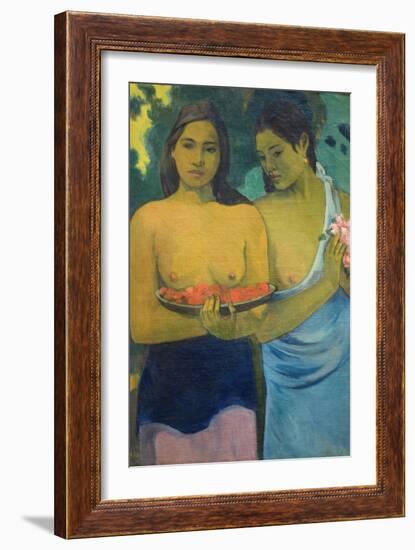 Two Tahitian Women-Paul Gauguin-Framed Art Print