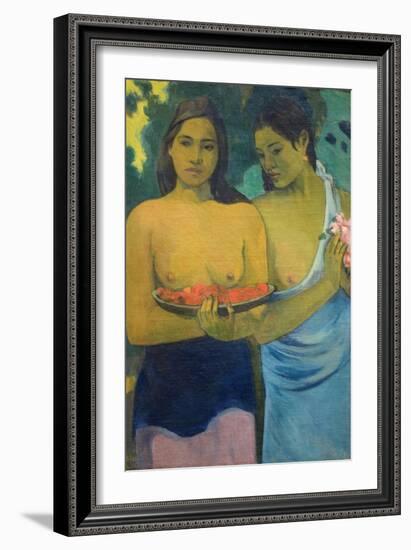 Two Tahitian Women-Paul Gauguin-Framed Art Print