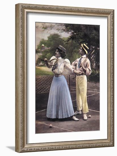 Two Tennis Players-null-Framed Art Print