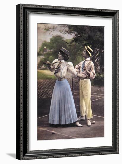 Two Tennis Players-null-Framed Art Print