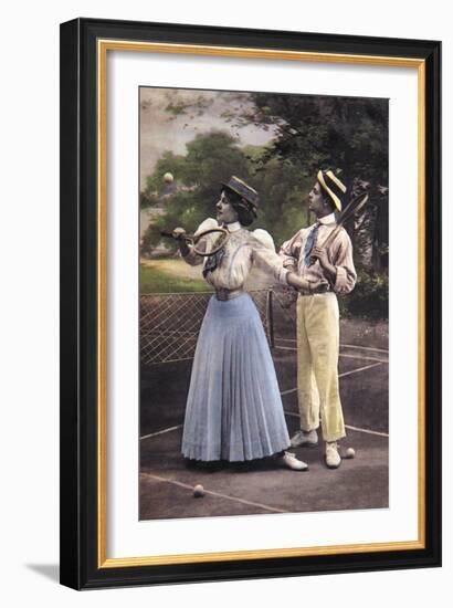 Two Tennis Players-null-Framed Art Print