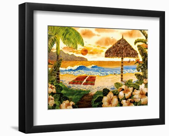 Two Towels - Beach Ocean View - Hawaii - Hawaiian Islands-Robin Wethe Altman-Framed Art Print