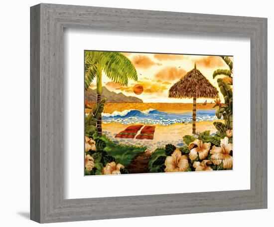 Two Towels - Beach Ocean View - Hawaii - Hawaiian Islands-Robin Wethe Altman-Framed Art Print