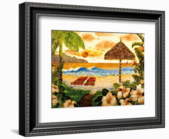 Two Towels - Beach Ocean View - Hawaii - Hawaiian Islands-Robin Wethe Altman-Framed Art Print