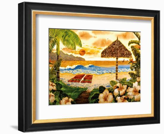 Two Towels - Beach Ocean View - Hawaii - Hawaiian Islands-Robin Wethe Altman-Framed Art Print