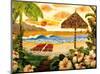 Two Towels - Beach Ocean View - Hawaii - Hawaiian Islands-Robin Wethe Altman-Mounted Art Print