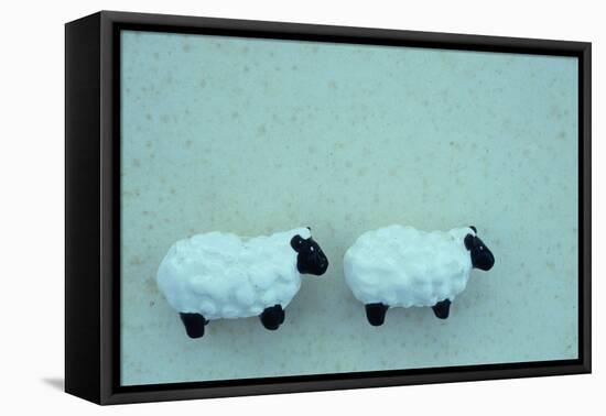 Two Toy Sheep-Den Reader-Framed Premier Image Canvas