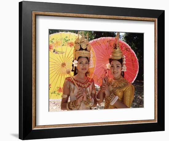 Two Traditional Cambodian Apsara Dancers, Siem Reap Province, Cambodia-Gavin Hellier-Framed Premium Photographic Print