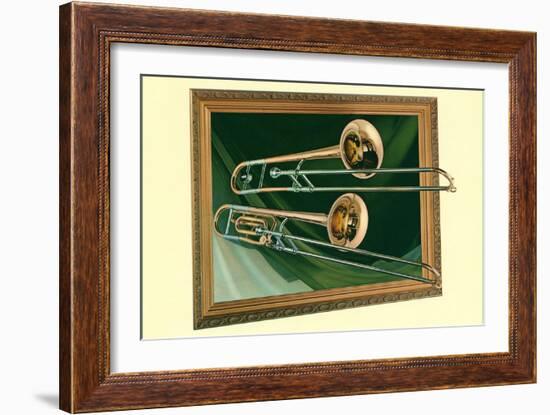 Two Trombones in Frame-null-Framed Art Print