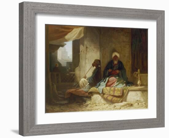 Two Turks in a Coffee House-Carl Spitzweg-Framed Giclee Print