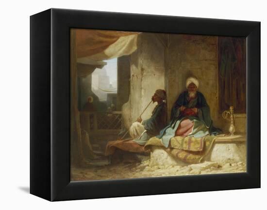 Two Turks in a coffee house-Carl Spitzweg-Framed Premier Image Canvas