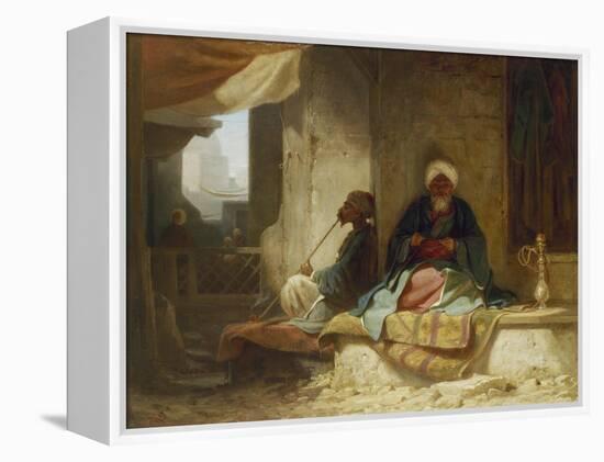 Two Turks in a coffee house-Carl Spitzweg-Framed Premier Image Canvas