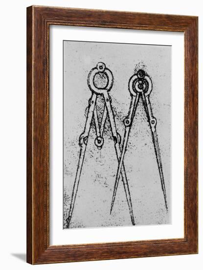 Two Types of Adjustable-Opening Compass, Paris Manuscript H, 1493-4-Leonardo da Vinci-Framed Giclee Print