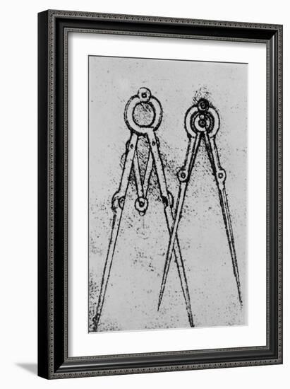 Two Types of Adjustable-Opening Compass, Paris Manuscript H, 1493-4-Leonardo da Vinci-Framed Giclee Print