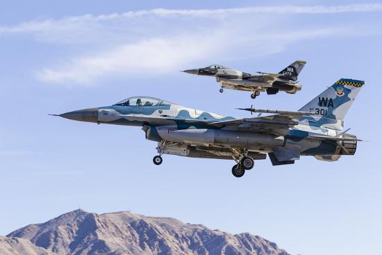 'Two U.S. Air Force F-16 Fighting Falcon Aggressor Aircraft on Final ...