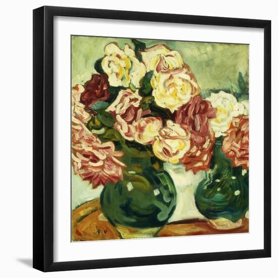 Two Vases of Roses; Deux Vases De Roses, 1907 (Oil on Board)-Louis Valtat-Framed Giclee Print