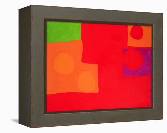 Two Vermillions, Green and Purple in Red: March 1965-Patrick Heron-Framed Premier Image Canvas