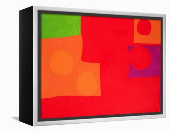 Two Vermillions, Green and Purple in Red: March 1965-Patrick Heron-Framed Premier Image Canvas