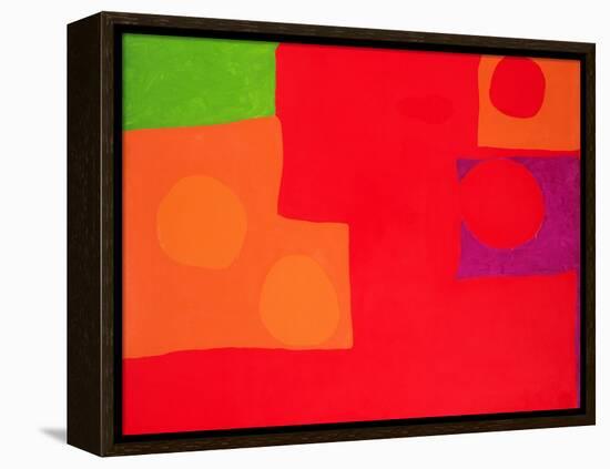 Two Vermillions, Green and Purple in Red: March 1965-Patrick Heron-Framed Premier Image Canvas