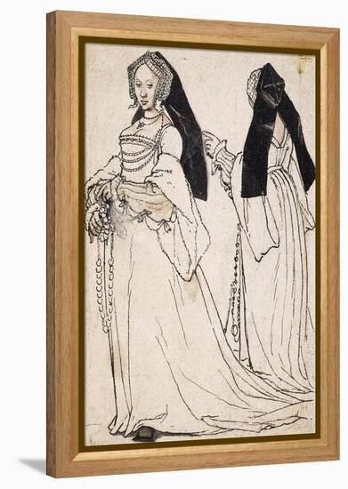 Two Views of a Woman Wearing an English Hood-Hans Holbein the Younger-Framed Stretched Canvas