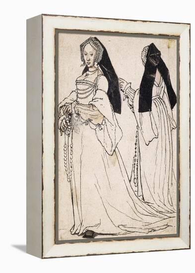 Two Views of a Woman Wearing an English Hood-Hans Holbein the Younger-Framed Stretched Canvas