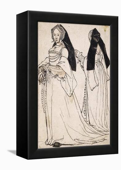 Two Views of a Woman Wearing an English Hood-Hans Holbein the Younger-Framed Stretched Canvas