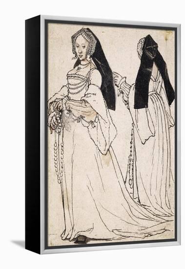 Two Views of a Woman Wearing an English Hood-Hans Holbein the Younger-Framed Stretched Canvas