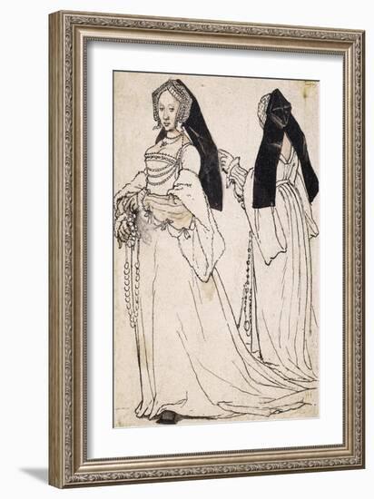 Two Views of a Woman Wearing an English Hood-Hans Holbein the Younger-Framed Premium Giclee Print