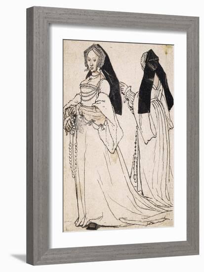 Two Views of a Woman Wearing an English Hood-Hans Holbein the Younger-Framed Premium Giclee Print