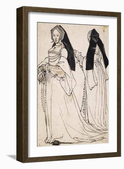 Two Views of a Woman Wearing an English Hood-Hans Holbein the Younger-Framed Premium Giclee Print