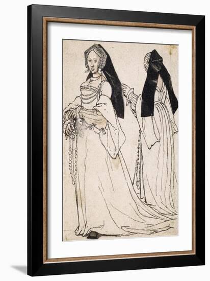 Two Views of a Woman Wearing an English Hood-Hans Holbein the Younger-Framed Premium Giclee Print