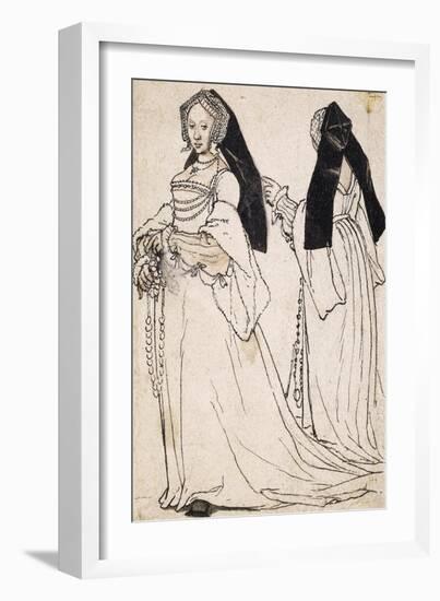 Two Views of a Woman Wearing an English Hood-Hans Holbein the Younger-Framed Premium Giclee Print