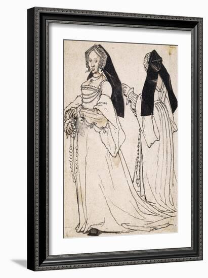 Two Views of a Woman Wearing an English Hood-Hans Holbein the Younger-Framed Premium Giclee Print