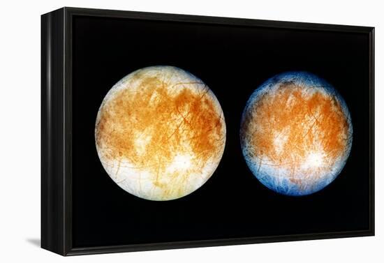 Two Views of Europa From the Galileo Spacecraft-null-Framed Premier Image Canvas