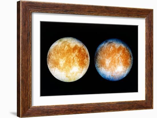 Two Views of Europa From the Galileo Spacecraft-null-Framed Premium Photographic Print