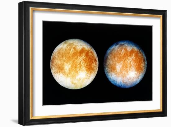 Two Views of Europa From the Galileo Spacecraft-null-Framed Premium Photographic Print