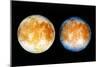 Two Views of Europa From the Galileo Spacecraft-null-Mounted Photographic Print