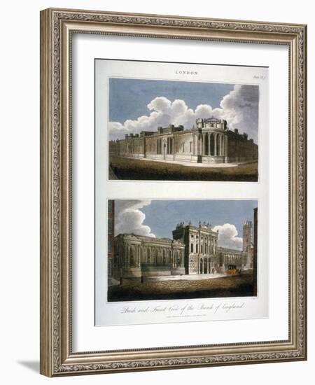 Two Views of the Bank of England, City of London, 1814-J Pass-Framed Giclee Print