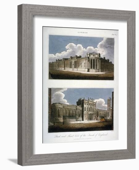 Two Views of the Bank of England, City of London, 1814-J Pass-Framed Giclee Print