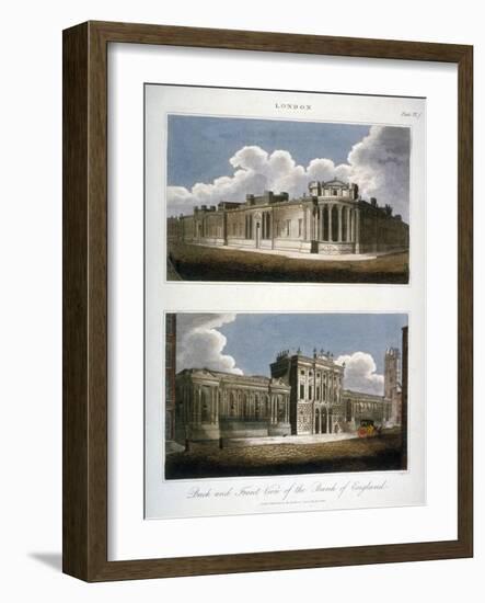 Two Views of the Bank of England, City of London, 1814-J Pass-Framed Giclee Print