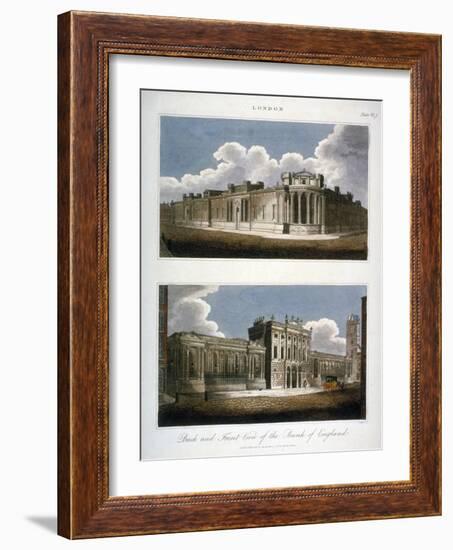 Two Views of the Bank of England, City of London, 1814-J Pass-Framed Giclee Print