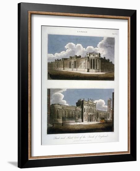 Two Views of the Bank of England, City of London, 1814-J Pass-Framed Giclee Print