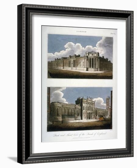 Two Views of the Bank of England, City of London, 1814-J Pass-Framed Giclee Print