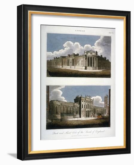 Two Views of the Bank of England, City of London, 1814-J Pass-Framed Giclee Print